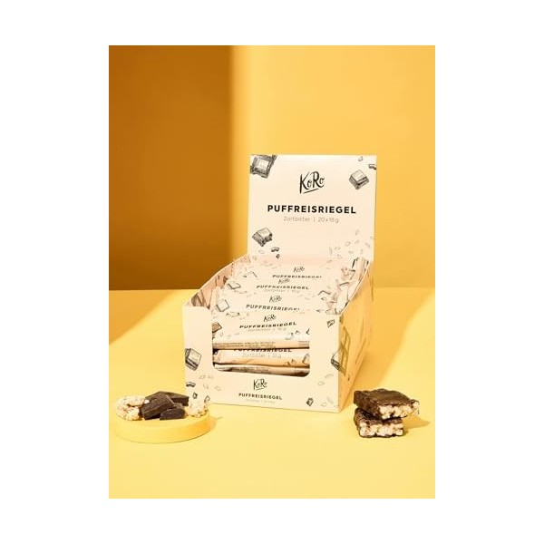 KoRo - Barre de riz soufflé au chocolat blanc à la noix de coco 18 g - Snack pour emporter et entre les deux - Enrobée de cho...