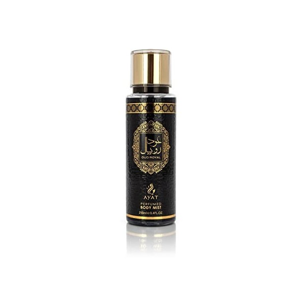 AYAT PERFUMES - Brume Parfumé OUD ROYAL 250ml – Mist Pour le Corps de Senteurs Orientales - Arabian Fragrance Pour Homme et F