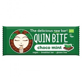 QUIN BITE CHOCO MENTHE - Barre aux fruits et noix - 12 bars 12x30g . QUIN BITE - The delicious raw bar!