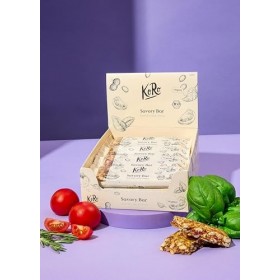 KoRo - Barre salée aux cacahuètes bio, tomate et herbes 12 x 40 g - Alternative aux barres sucrées - Source de fibres et de p