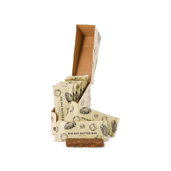KoRo - Barres de céréales bio au tahin 12 x 30 g - un délicieux snack avec la puissance des dattes et des graines de sésame. ...