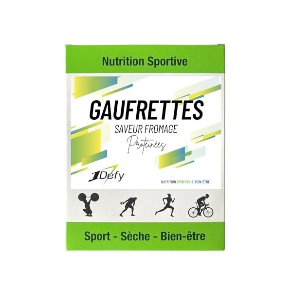 Gaufrette protéinée saveur fromage - Snack sportif salé - Ravitaillement effort long salé - 1Defy - Boite de 7 gaufrettes