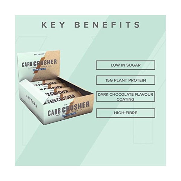 Myprotein Vegan Carb Crusher Protéine Whey Chocolat Sel Marin 60 g Boîte de 12 1 g