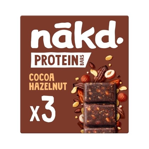 Nākd Barres protéinées Cacao Noisette 3 x 45 g Barres nutritives