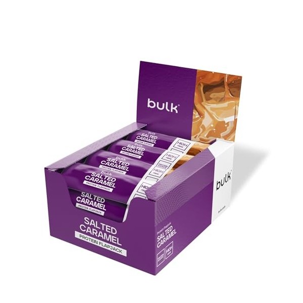 Bulk Barre Flapjack Protéinée | Caramel Salé | 15 g de protéines | En-cas moelleux à l’avoine | Texture fondante, format de p