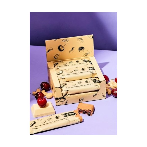 KoRo - Barre noix de cajou et griotte avec glaçage bio 12 x 50 g