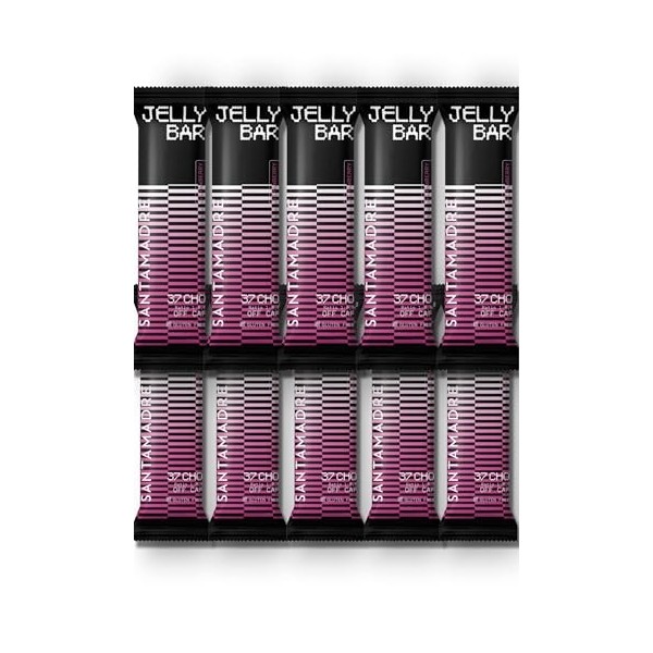 SANTA MADRE | Barre Gélifiée Énergétique | Pack de 10 unités | Saveurs : Cola, Orange et Lollipop | Sport Gummy Bar | Taille 
