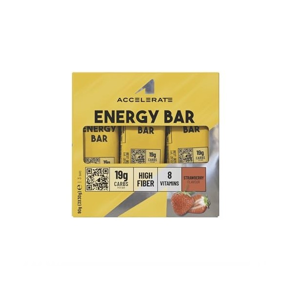 Accelerate Nutrition - Barres énergétiques - à la fraise – Lot de 7 barres énergétiques à la fraise Barres nutritives
