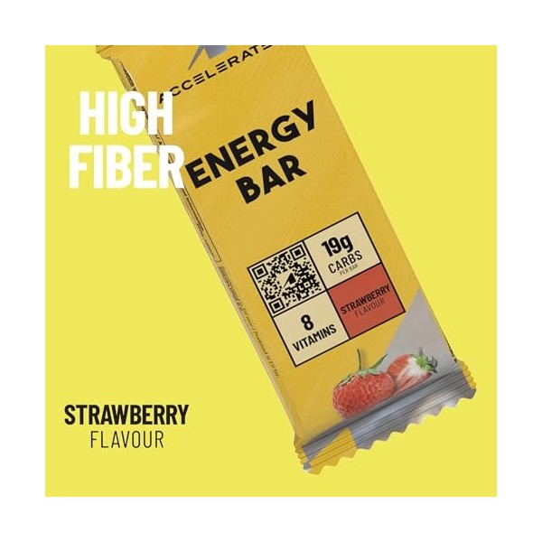 Accelerate Nutrition - Barres énergétiques - à la fraise – Lot de 7 barres énergétiques à la fraise Barres nutritives