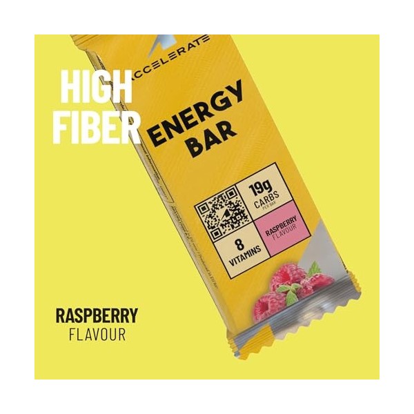 Accelerate Nutrition - Barres énergétiques - à la framboise – Lot de 7 barres énergétiques à la framboise Barres nutritives