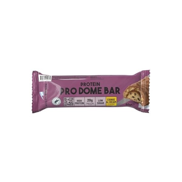 Accelerate Nutrition Pro Dome Bar Cookie - Lot de 12 barres riches en protéines au goût Cookie - 60 grammes Barres nutritives