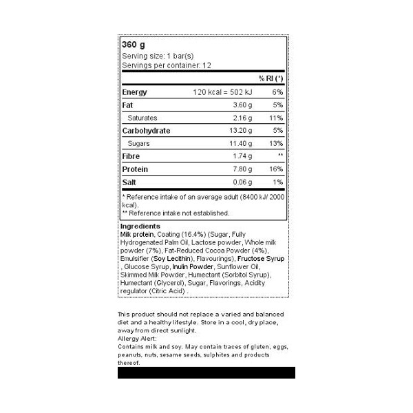 Prozis 12 x Protein Snack 30 g Cookies et Crème Barres nutritives