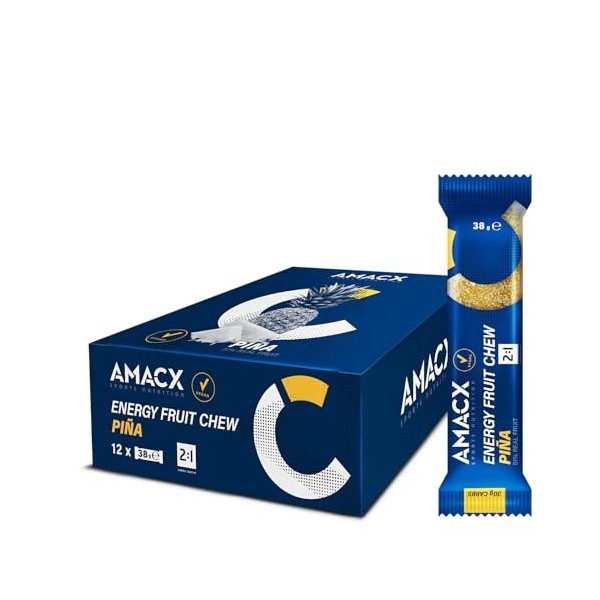 AMACX Barre Energetique Sport Fruit Chew – Paquet de 12 – Pate de Fruit Sport avec Electrolyte – Healthy Snacks Vegan – Sans 