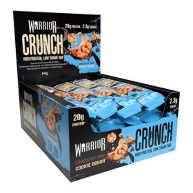 Barres hyperprotéinées Warrior Crunch 20 g - Barre à faible teneur en sucre et en glucides - paquet de 12 x 64 g - incroyable...