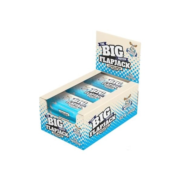 Muscle Moose Big Protein Flapjack 12x100g Cookies et crème - Barres - Barres protéinées
