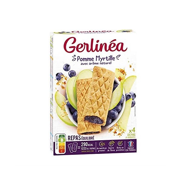 GERLINÉA BARRES REPAS FOURRÉES MYRTILLES 360G, GERLINEA, LOT DE 2