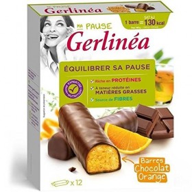 Gerlinéa 12 barres hyperprotéinées chocolat et orange 372g Prix Par Unité 