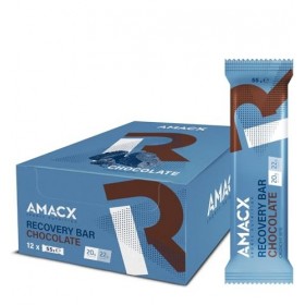 AMACX Barre Protéinée Post-Entraînement – Healthy Snacks Protéiné Recovery – Paquet de 12 – 20g de Protéines par Barre avec W