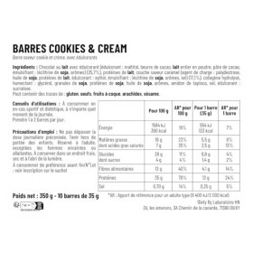 Barre protéinée Cookie & Cream - 1Defy - Boite de 10 barres
