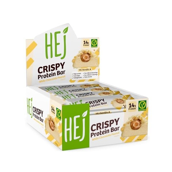 HEJ Natural HEJ Crispy Bar 12x45g Chocolat blanc aux arachides