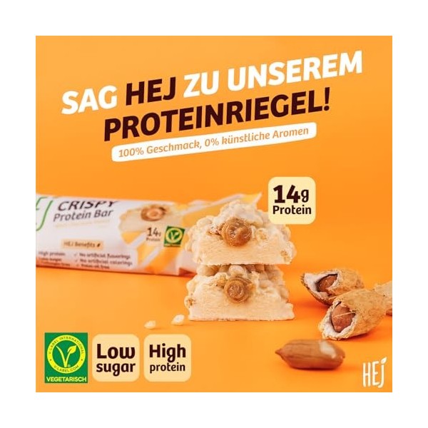 HEJ Natural HEJ Crispy Bar 12x45g Chocolat blanc aux arachides