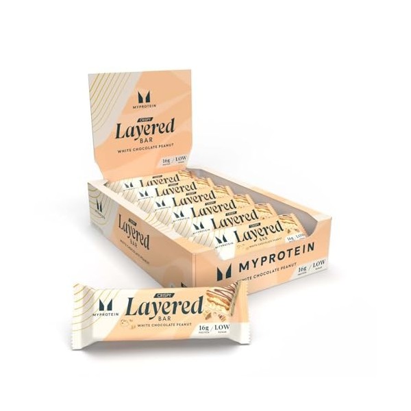 Myprotein Barre à couches croustillante 12 barres chocolat blanc cacahuète