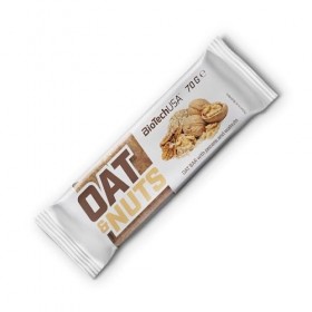 BioTechUSA Oat and Nuts, Barre de flocone d’avoine avec contenu eleve en fibres alimentaires et grains croquants avec les aci...