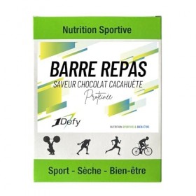 Barre repas - Saveur Chocolat Cacahuète - Substitut de repas - Barre nutritive complète - 1Defy - Boite de 10 barres