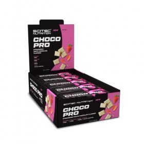 Scitec Nutrition Choco Pro - Barre protéinée sans gluten - 14 g de protéines par tranche - Source de fibres - Sans huile de p