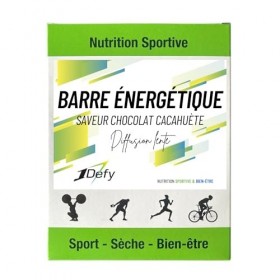 Barre énergétique diffusion lente - Saveur Chocolat Cacahuète - Barre effort long - Barre endurance - 1Defy - Boite de 8 barr