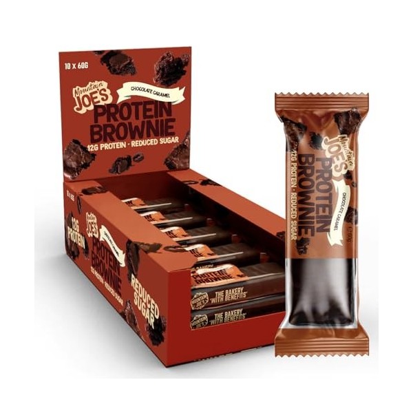 Mountain Joes Protein Brownie 10x60g Chocolat Caramel