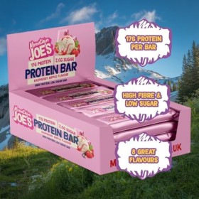 Mountain Joes Barre protéinée 12 x 55 g ondulation framboise 