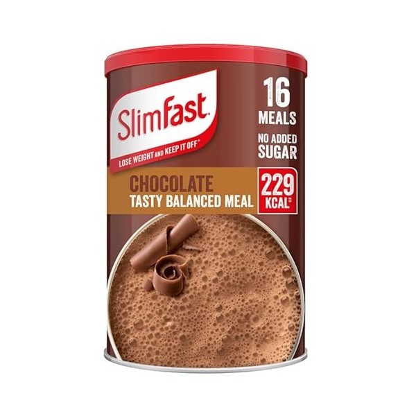 SlimFast Shake substitut de repas pour perte de poids et alimentation équilibrée, vitamines et minéraux, faible en calories, 