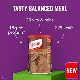 SlimFast Shake substitut de repas pour perte de poids et alimentation équilibrée, vitamines et minéraux, faible en calories, 