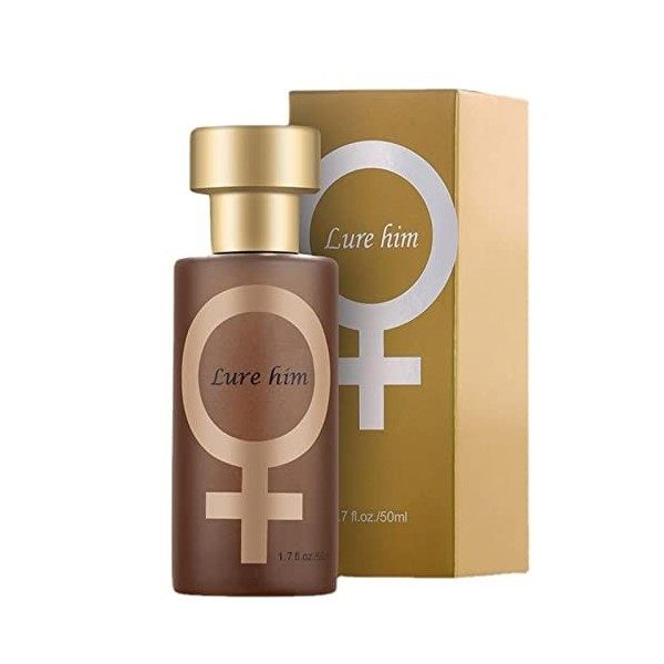 Parfum à la Phéromone pour Femme, 50ml Golden Lure Pheromone Perfume, Lure him Cologne pour femme, Parfums féminins portatifs