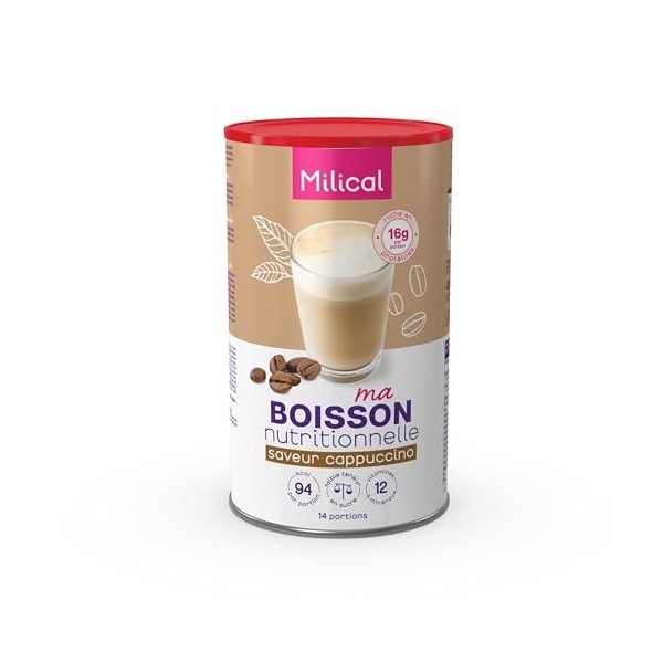 Boisson Chaude Diététique | Saveur Cappuccino | Pot de 420g | Perte de Poids | Hyperprotéinée et Hypocalorique | Laboratoire ...