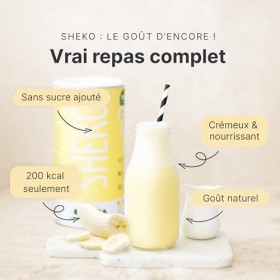 SHEKO - Shake repas à boire - Substitut de repas - Riche en protéines - Goût naturel - Shake minceur 378 g – 1 paquet, Banan ...
