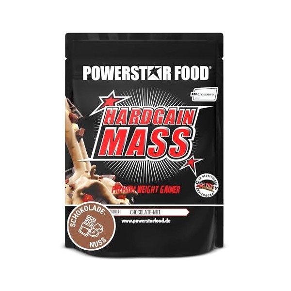 Powerstar HARDGAIN MASS 1600g | GAIN DE POIDS avec créatine & sans ajout de sucre | Masse, force & développement musculaire r...