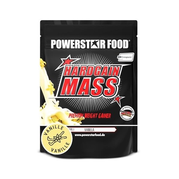 Powerstar HARDGAIN MASS 1600g | GAIN DE POIDS avec créatine & sans ajout de sucre | Masse, force & développement musculaire r...
