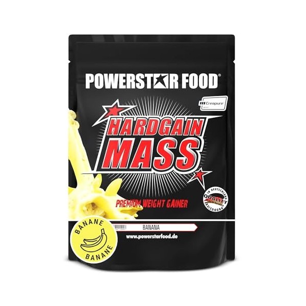 Powerstar HARDGAIN MASS 1600g | GAIN DE POIDS avec créatine & sans ajout de sucre | Masse, force & développement musculaire r...
