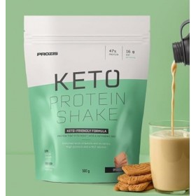 Prozis Keto Protein Shake 500 gr - protéines adaptées à un régime cétogène, multi-goûts spéculoos 