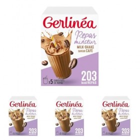 Gerlinéa - Milk-Shake Minceur - Substitut de Repas Complet et Rapide Saveur : Café - 206082 Lot de 4 