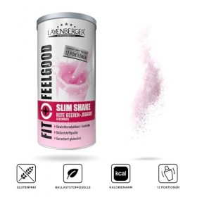 Layenberger Fit+Feelgood Slim Shake Powder, substitut de repas pour 72 portions, 213 kcal 6 x 396 g - Yaourt aux baies roug S...