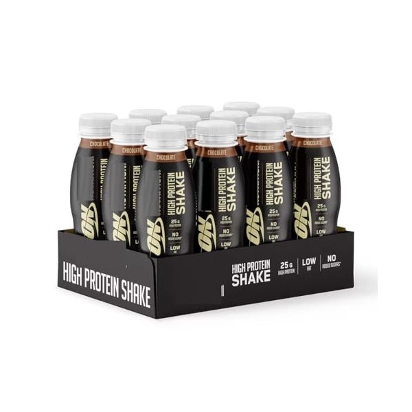 Optimumm Nutritioon Shake à haute teneur en protéines, chocolat, 12 x 330 ml NAEM