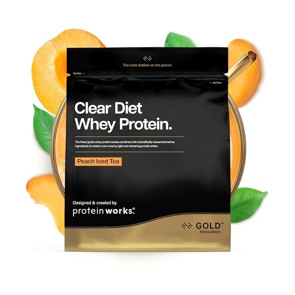 Protein Works – Poudre disolat de protéine de lactosérum Clear Diet, thé glacé à la pêche, 20 shakes, boisson rafraîchissant ...