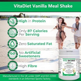 VitaDiet Vanilla Meal Shake - High Protein & Fibre Drink for Dieting, Immune Support, Weight Loss & Slimming. with Vitamin C 
