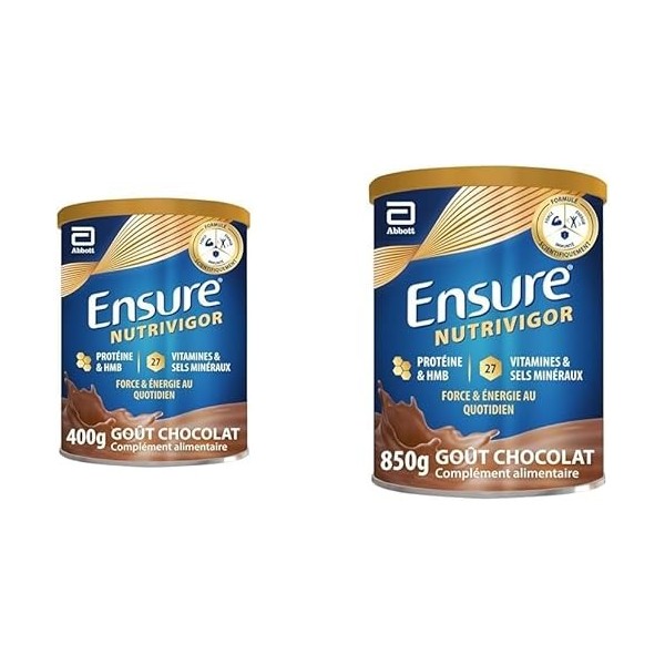 Ensure NutriVigor - Complément alimentaire avec protéines, 27 vitamines et minéraux et HMB - Pour une alimentation saine et é