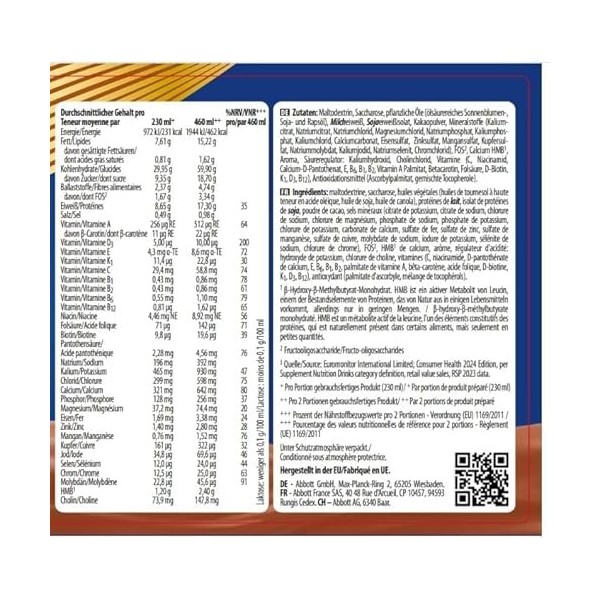 Ensure NutriVigor - Complément alimentaire avec protéines, 27 vitamines et minéraux et HMB - Pour une alimentation saine et é