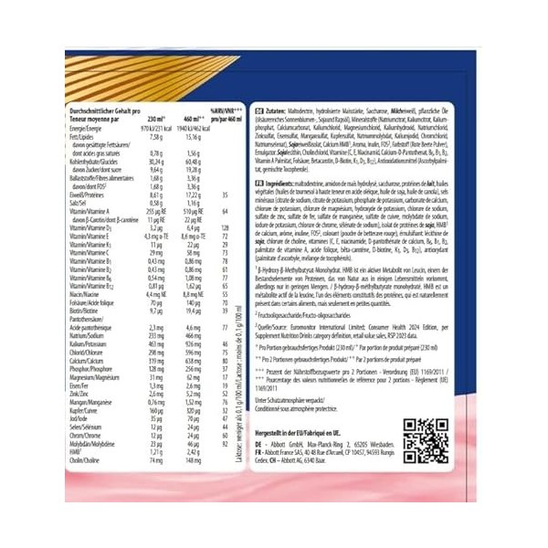 Ensure NutriVigor - Complément alimentaire avec protéines, 27 vitamines et minéraux et HMB - Pour une alimentation saine et é