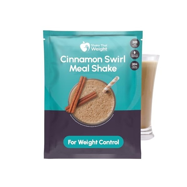 Shake That Weight 10x Diet Shake – Cannelle Swirl – Plan de remplacement de repas pour perte de poids – Régime très faible en